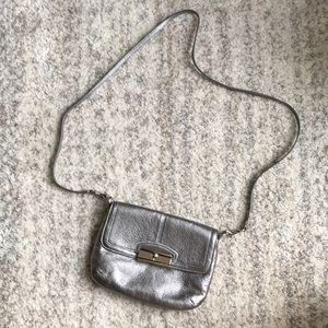 Dark silver Coach crossbody bag/clutch